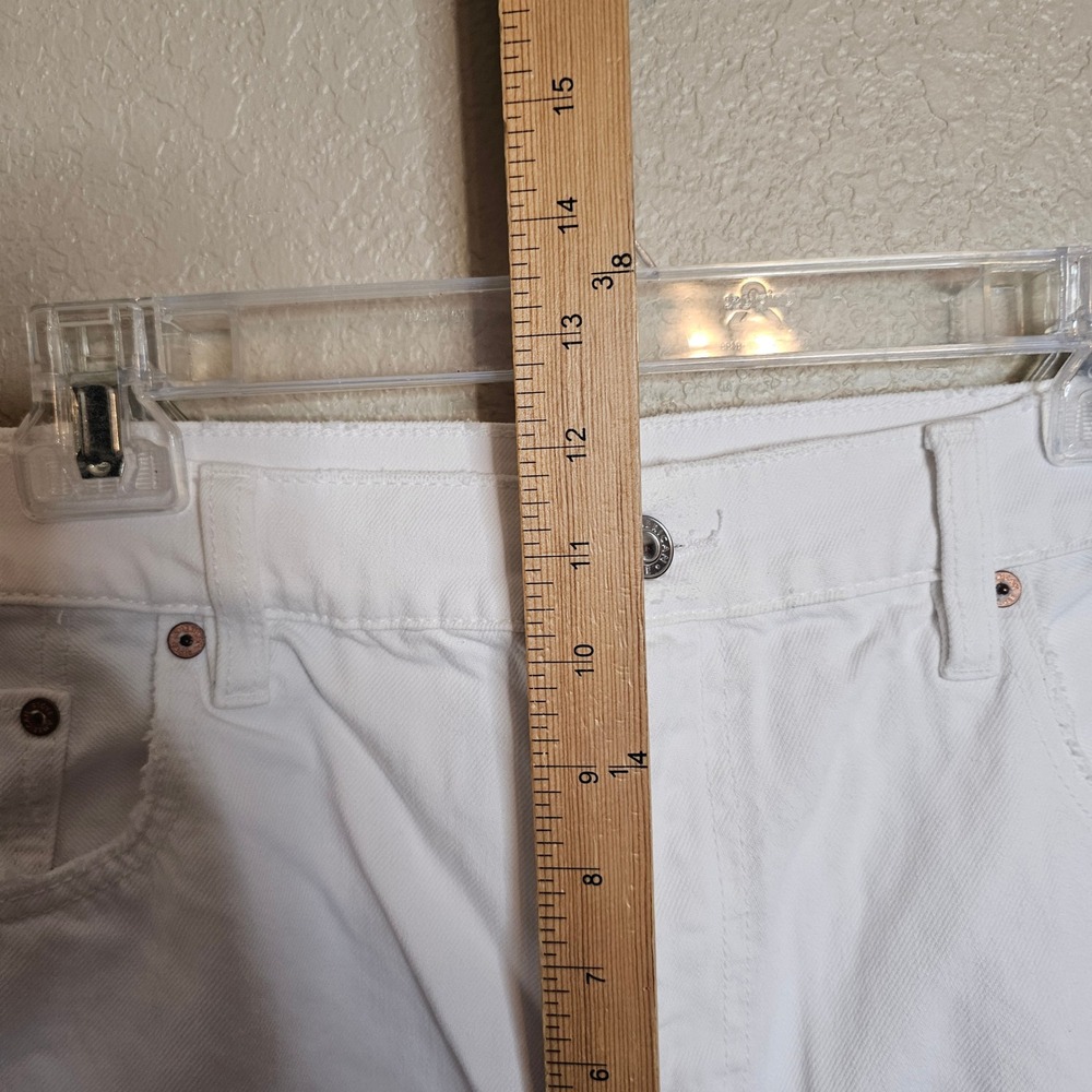 14 Long AE Strigid Embroidered Low-Rise Ex-Boyfriend Baggy Jean Eyelet White - Picture 10 of 14